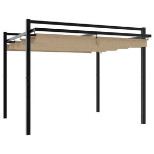 vidaXL aialehtla ülestõstetava katusega, pruunikas, 3x3 m, alumiinium