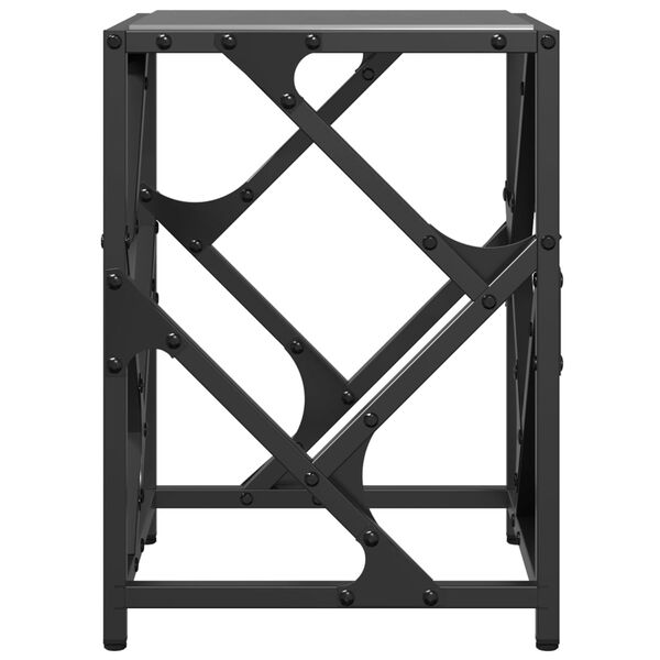 vidaXL kohvilaud, must klaasplaat, 30 x 30 x 41 cm, teras