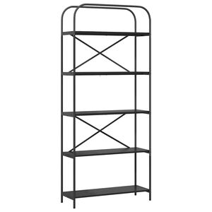 vidaXL Raamatukapp Must tamm 80 x 30 x 183 cm Tehispuit