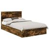 vidaXL Laos voodi peaga Suitsetatud tamm 135 x 190 cm Tehispuit