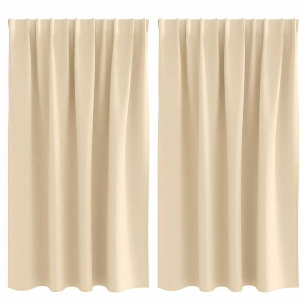 vidaXL Kardinad r&otilde;ngastega 2 pcs cream 140 x 140 cm Pol&uuml;ester