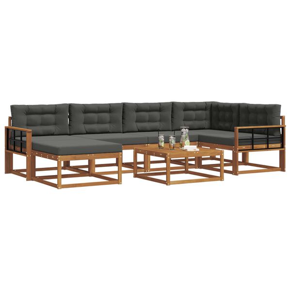 vidaXL V&auml;li diivanikomplekt padjaga 7 pcs Looduslik ja antriit