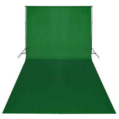vidaXL stuudiokomplekt: roheline taust 600 x 300 cm ja valgustid
