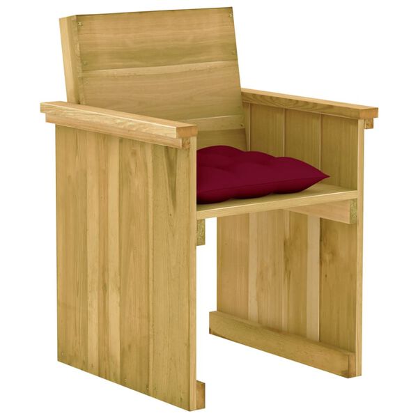 vidaXL 7-osaline aiam&ouml;&ouml;blikomplekt patjadega, immutatud m&auml;nnipuit