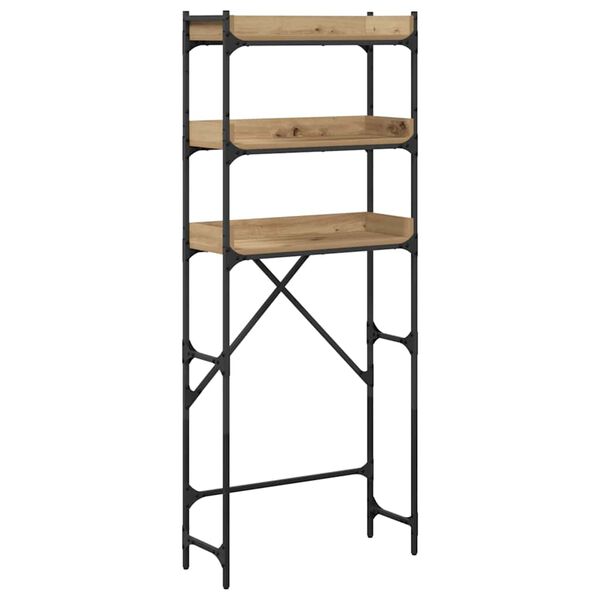 vidaXL Pesumasina riiul riiuliga K&auml;sit&ouml;&ouml;puu 67 x 25 x 163 cm Tehispuit