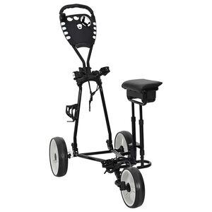 vidaXL Golfik&auml;ru koos istmega Must ja Valge 100 x 60 x 130 cm Raud
