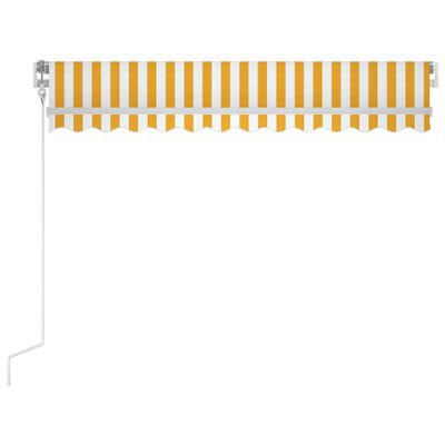 vidaXL automaatne varikatus LED ja tuuleandur, 300x250cm kollane/valge