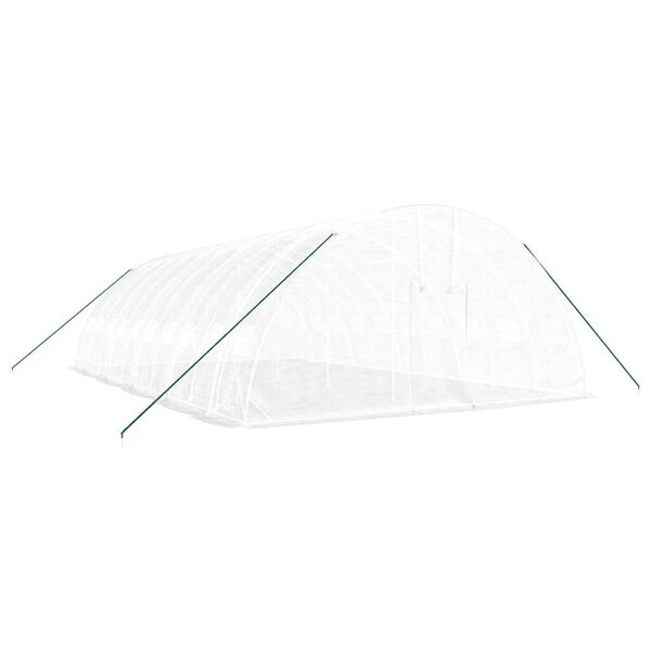 vidaXL kasvuhoone terasraamiga, valge, 60 m², 10x6x2,85 m