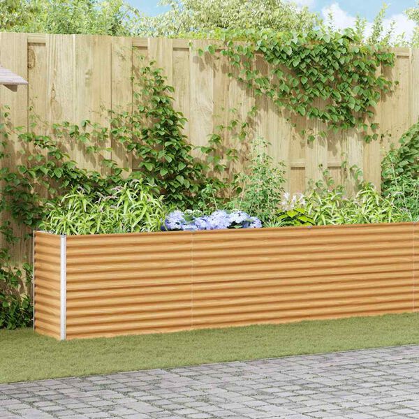 vidaXL K&otilde;rgendatud aia taimelava Helepruun 582 x 50 x 68 cm Tsinkteras