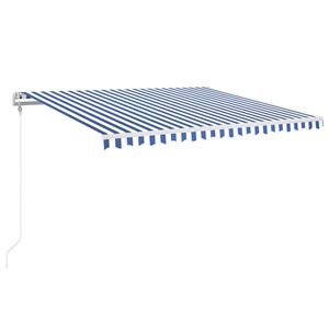 vidaXL automaatne varikatus, LED ja tuuleandur 400x350 sinine ja valge