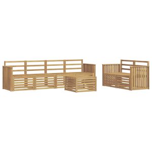 vidaXL V&auml;li diivanikomplekt 7 pcs Valge Tugev akatsiapuu