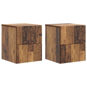 vidaXL Seinale kinnitatav &ouml;&ouml;tis 2 pcs Vana puit 33 x 34,5 x 40 cm