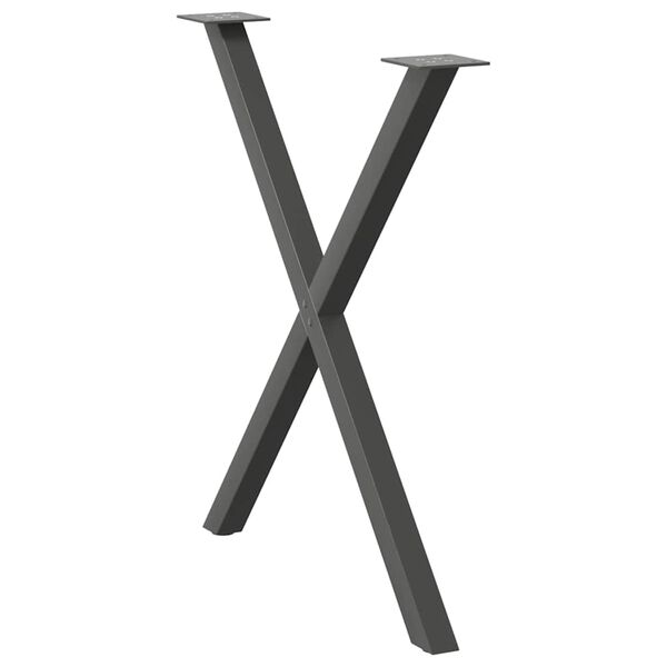 vidaXL söögilaua jalad, X-kujulised, 2 tk, antratsiithall, 80 x (72–73) cm, teras