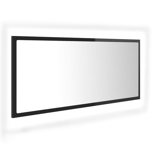 vidaXL LED vannitoa peeglikapp, k&otilde;rgl&auml;ikega must, 100x8,5x37cm, akr&uuml;&uuml;l
