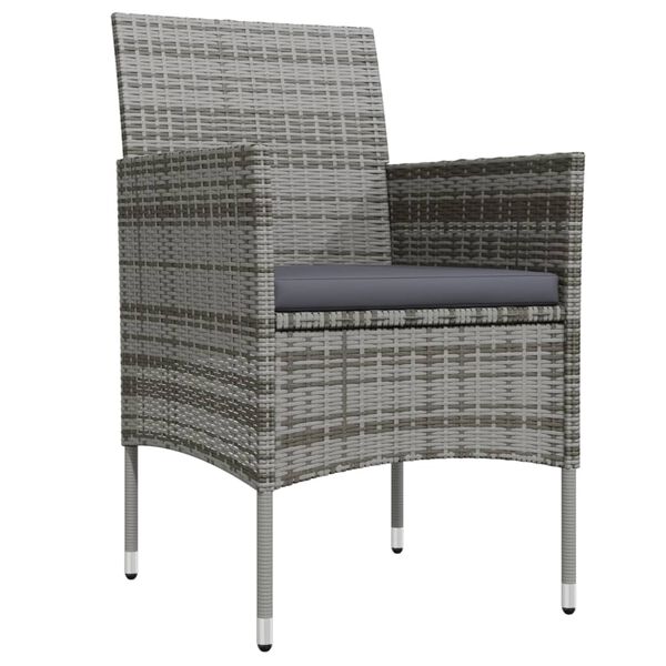 vidaXL 7-osaline aiam&ouml;&ouml;bli komplekt patjadega, hall ja must