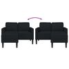 vidaXL 2-kohaline diivan koos diivaniga L-kujuline musta kangas