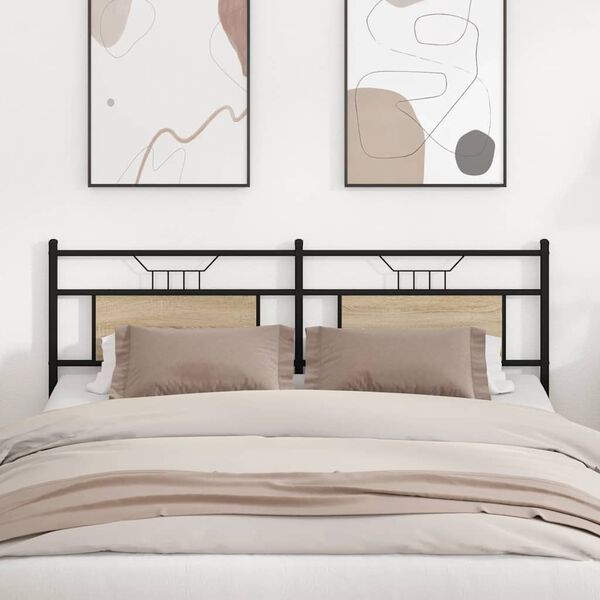 vidaXL vahetatav voodipeats, Sonoma tamm, 180 cm, tehispuit ja teras