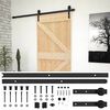 vidaXL Libisev uks 80 x 210 cm Toekas m&auml;nnipuit Naturaalne ja must