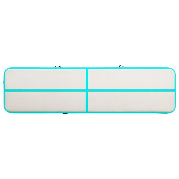 vidaXL täispumbatav võimlemismatt pumbaga 800x100x15 cm PVC roheline