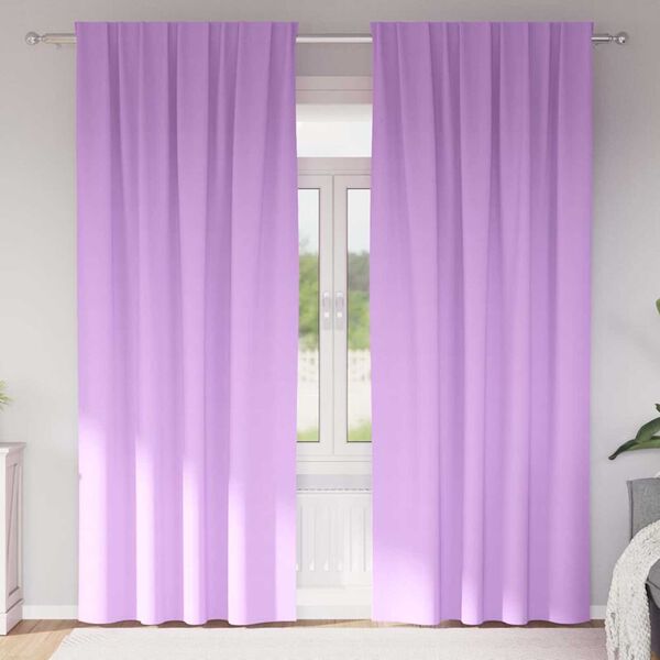 vidaXL Kardinad rõngastega 2 pcs Lilla 245 x 140 cm Polüester