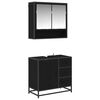 vidaXL Vannitoa m&ouml;&ouml;bleset 2 tk Must tamm 65 x 33 x 60 cm Tehispuit