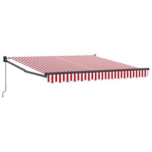 vidaXL Kokkuvolditav varikatus Punane ja valge 300 x 250 cm