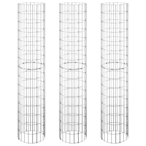 vidaXL ringikujulised gabioon taimelavad 3tk tsingitud teras Ø30x150cm