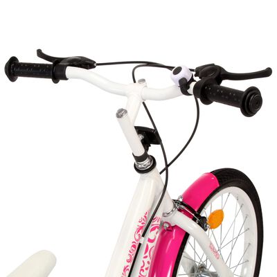 vidaXL laste jalgratas 18'', roosa ja valge