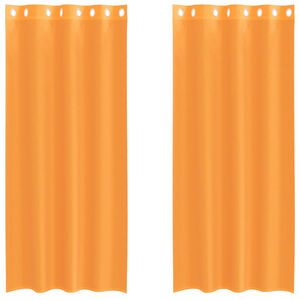 vidaXL Voile kardinad r&otilde;ngastihendiga 2 tk Oranž 140x225 cm