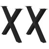 vidaXL söögilaua jalad, X-kujulised, 2 tk, mustad, 90 x (72–73) cm, teras