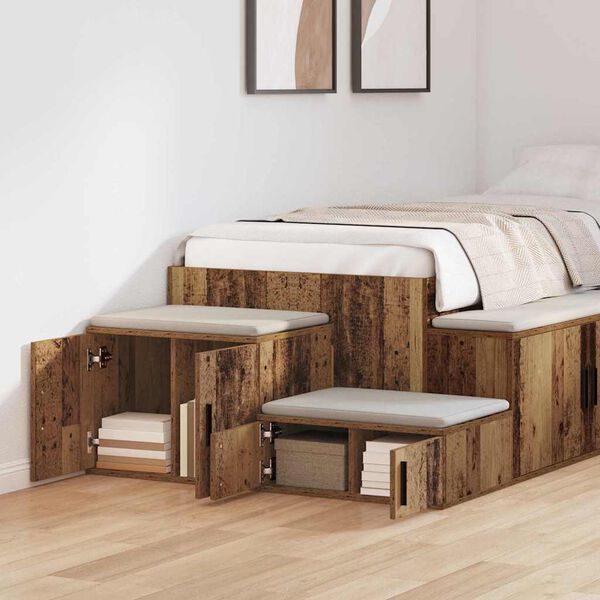 vidaXL Hoiukapp 2 pcs Vana puit 118 x 41 x 40 cm Tehispuit