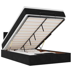 vidaXL Ottomani voodi madratsi ja LED, must, 120x190cm, samet