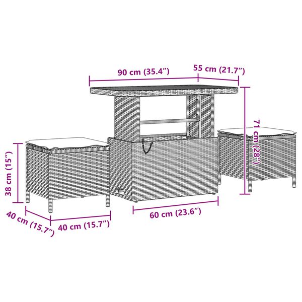 vidaXL Aia Diivanikomplekt padjaga 11 pcs Must Pol&uuml;rooster