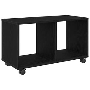 vidaXL Otsalaud riiuliga rattaga Must tamm 72 x 33 x 42,5 cm Tehispuit