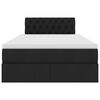 vidaXL LED-valgusega hoiuvoodi madratsiga Must 120 x 190 cm Polüester