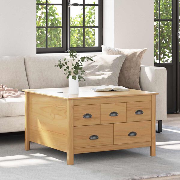 vidaXL Kohvilaud Meepruun 79.5 x 79.5 x 49 cm Kindel m&auml;nnipuidust