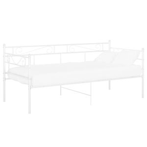 vidaXL diivanvoodiraam, valge, metall, 90 x 200 cm