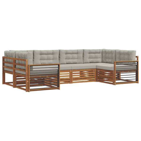 vidaXL V&auml;li diivanikomplekt padjaga 6 pcs Looduslik ja Hele Hall