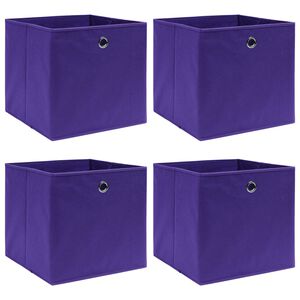 vidaXL hoiukastid 4 tk, lilla, 32 x 32 x 32 cm, kangas