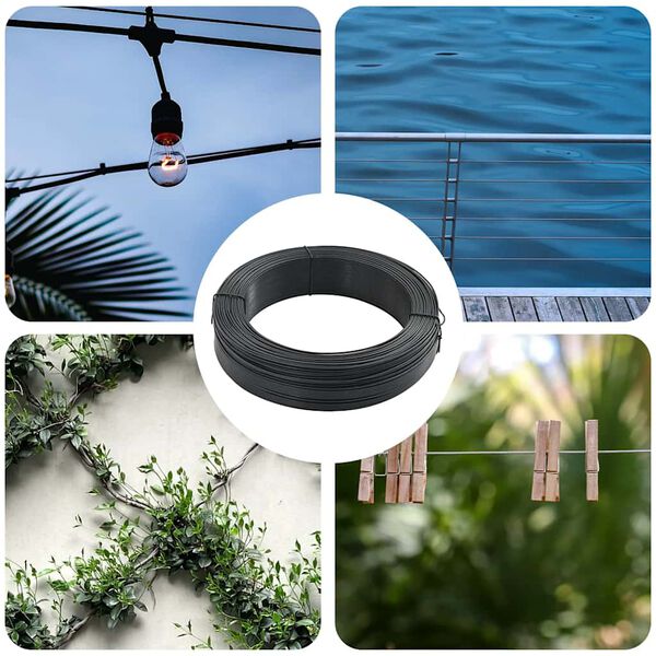 vidaXL v&otilde;rkaia traat 250 m 0,9/1,4 mm, terasest, antratsiithall