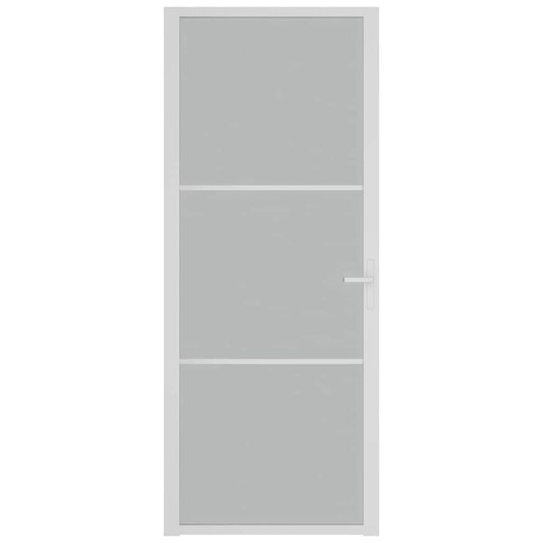 vidaXL siseuks, 83 x 201,5 cm, valge, matt klaas ja alumiinium