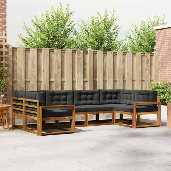 vidaXL V&auml;li diivanikomplekt padjaga 6 pcs Looduslik ja antriit