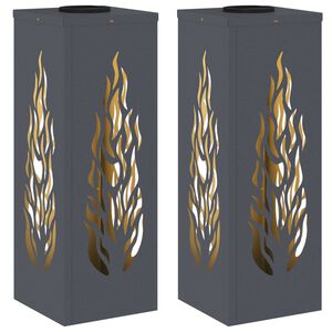 vidaXL P&auml;ikese LED k&auml;igutee tuli 2 pcs Antratsiit K&uuml;lmvaltsitud teras