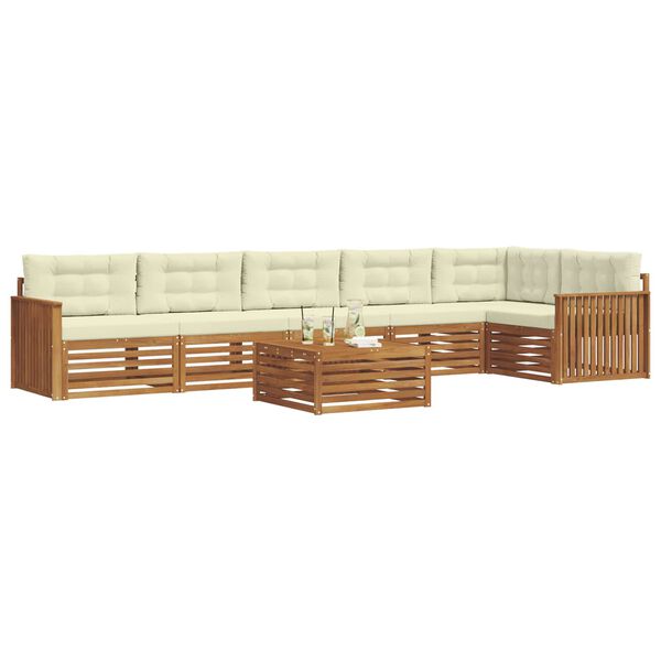 vidaXL V&auml;li diivanikomplekt padjaga 7 pcs Looduslik ja kreem