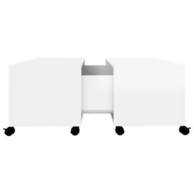 vidaXL kohvilaud, kõrgläikega valge, 75 x 75 x 38 cm, puitlaastplaat