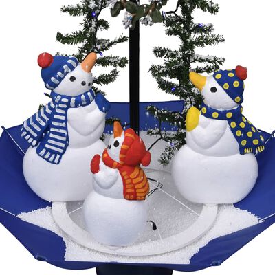 vidaXL lumesajuga jõulukuusk vihmavarjualusega sinine 75 cm, PVC