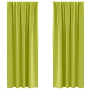 vidaXL Kardinad r&otilde;ngastega 2 pcs Roheline 225 x 140 cm Pol&uuml;ester