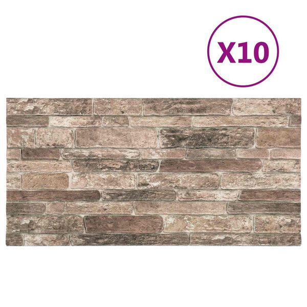 vidaXL Seinapaneelid 10 pcs Mitmev&auml;rviline 100 x 50 cm EPS vaht