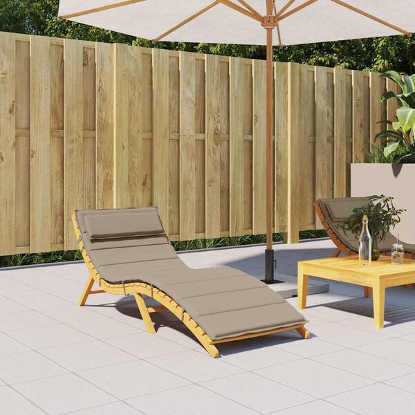 vidaXL päevitustooli padi, pruunikashall, 180x60x4 cm, oxford kangas