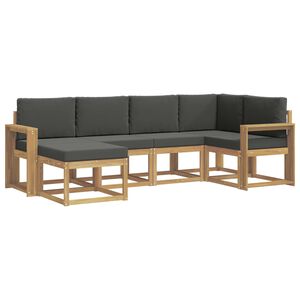 vidaXL V&auml;li diivanikomplekt 6 pcs Valge ja antratsiit Pol&uuml;ester